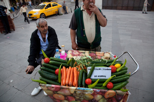 The Cucumber Man of Galata -- photo by Jonathan Lewis